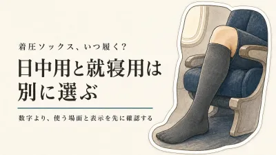 着圧ソックスは日中用・就寝用のどっち？hPaとmmHgの見方も解説
